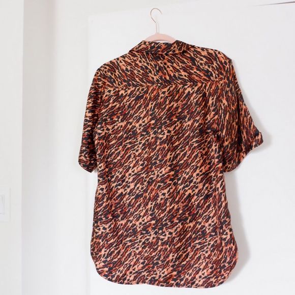 SANDRO EVIE ANIMAL PRINT SILK SHIRT - Picture 7 of 13